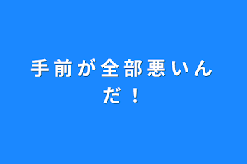 手 前 が 全 部 悪 い ん だ ！