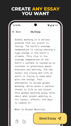 Screenshot AI Writing: Essay