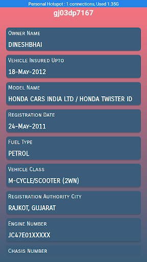 Vehicle Owner Information