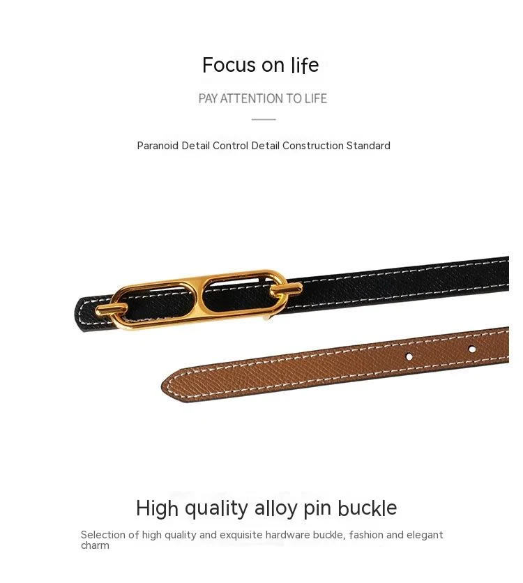 Ceinture fine en cuir véritable, décoration de robe assortie avec tout