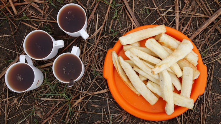 Cassava can be eaten as a snack./BBC