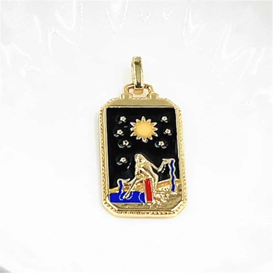 Dames Fashion Drip Tarot hanger ketting, een stijlvol sieraad dat je look verbetert, jouw individuele stijl benadrukt en een mystieke uitstraling geeft.