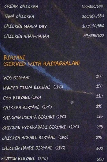 Khaane Ki Dukaan menu 