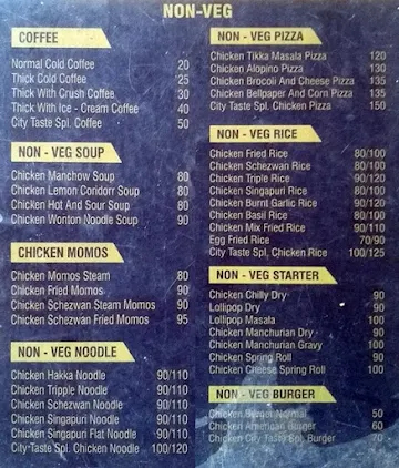 City Taste menu 