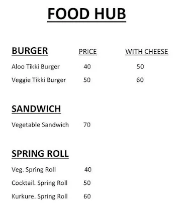 Food Hub menu 