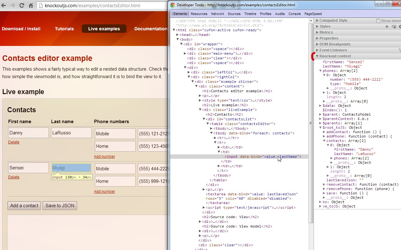 Knockoutjs context debugger Preview image 0