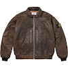 supreme®/stone island® leather bomber jacket fw23