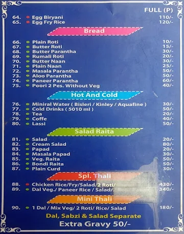 Chacha Da Hotel menu 