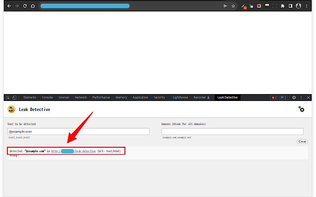 Leak Detective chrome extension