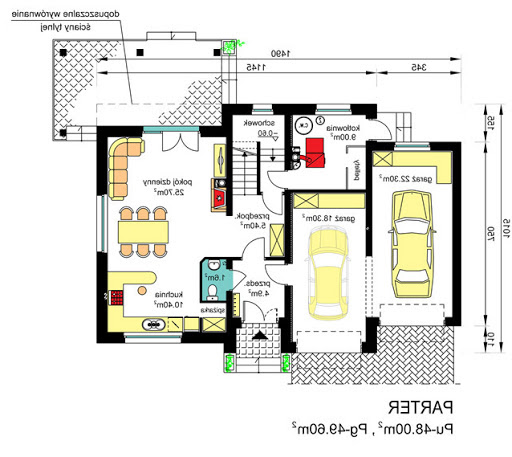 BW-55 wariant 1 - Rzut parteru