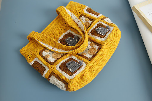 Title 9, Kitten Handmade Wool Crocheted Square Shoulder ...