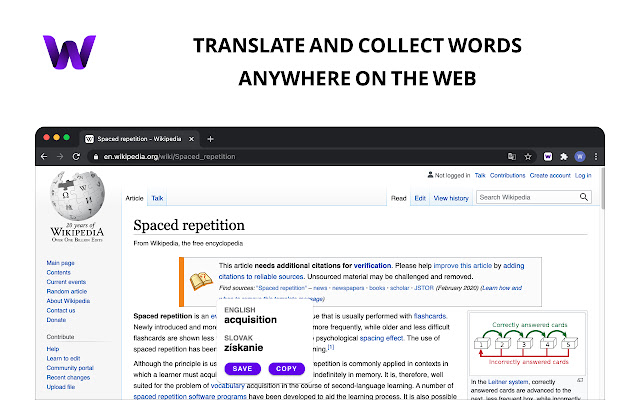 Wordness – Translate & Learn Words chrome extension