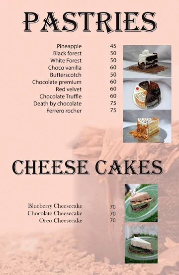 Cocoa Bakes menu 