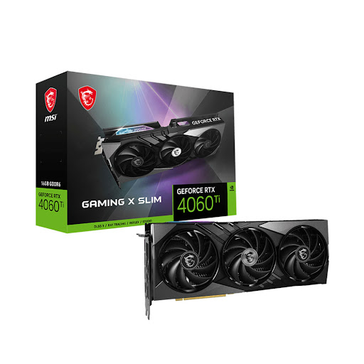 Card màn hình MSI RTX 4060 Ti GAMING X SLIM 16G 16GB GDDR6 (912- V517- 002)