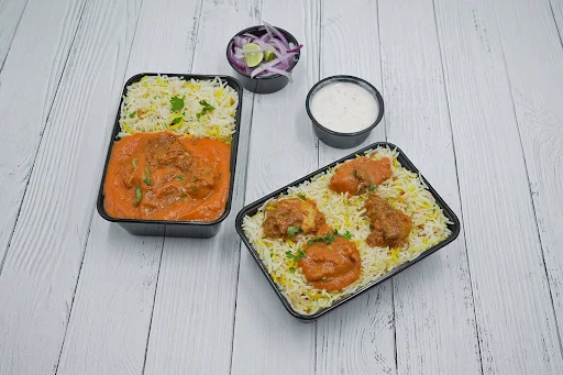 Double Chicken Biryani With Double Chicken Rice Bowl