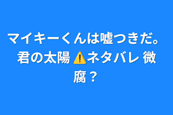 マイキーくんは嘘つきだ。君の太陽 ⚠️ネタバレ 微腐？