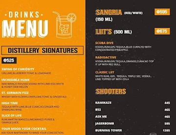 Distillery menu 