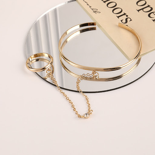 Title 4, Womens Titanium Steel Bracelet Ring Set Durabl...