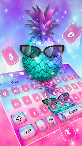 Galaxy Pineapple Glitter Keyboard