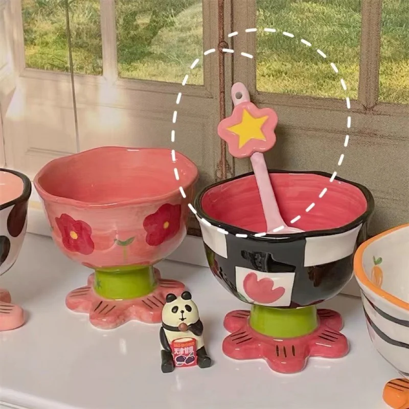 Uroczy nieregularny ceramiczny kubek do deserów w kształcie serca dziewczyny, przezroczysty, idealny do kreatywnych i słodkich przekąsek.