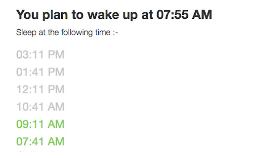 You plan wake 07:55 AM following 