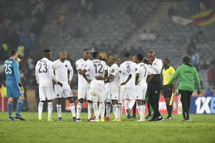 Orlando Pirates during the CAF Champions League match between Orlando Pirates and Platinum FC at Orlando Stadium on March 08, 2019 in Johannesburg, South Africa.