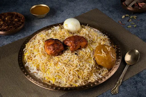 Fish Tikka Biryani With Egg And Raita [ 2Pc Tikka ]