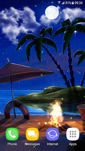 Screenshot Tropical Beach at Night Live W