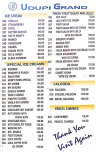 Udupi Grand menu 1