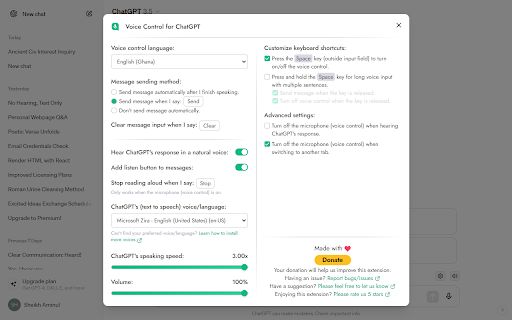 Voice Control for ChatGPT