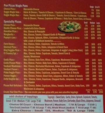 Chizzeria Junkies menu 