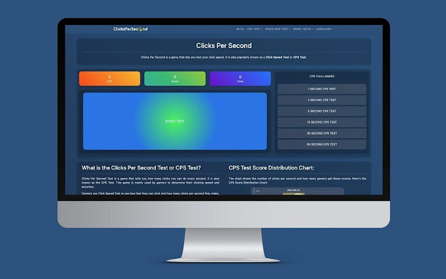 ClicksPerSecond - CPS Test | Click Speed Test chrome extension