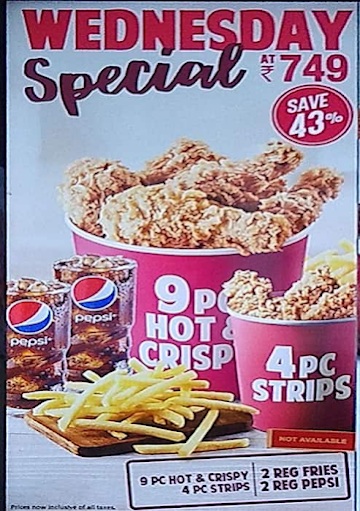 KFC menu 