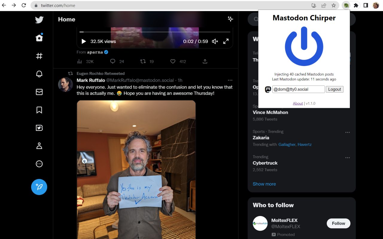 Mastodon Chirper Preview image 0