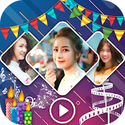 Happy Birthday Music Video Maker With Photos  Icon