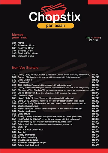 Chopstix - Pan Asian menu 