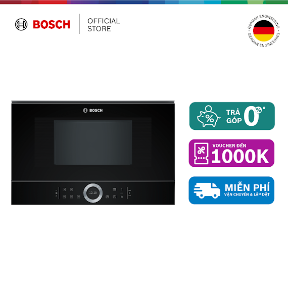 Lò Vi Sóng Âm Tủ Bosch Bfl634Gb1B 21L 1220W - Series 8 - Hàng Chính Hãng