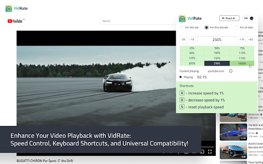 VidRate Youtube Speed Control