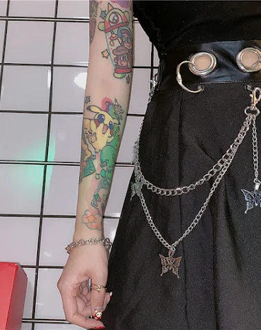 Hosen mit dekorativer Hängekette fü - 0