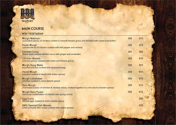 BBQ Factory menu 