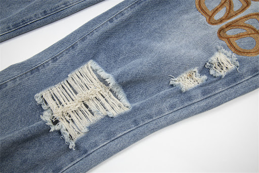 Title 21, Ripped Letter-printing Jeans For Men And Women....