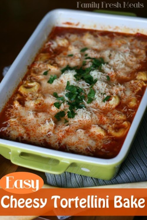 Easy Cheesy Tortellini Pasta Bake