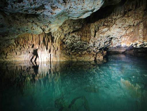 Explore a pristine sea cave on a visit to Bonaire. 