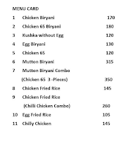 Madras Biriyani Mini Restaurant menu 1