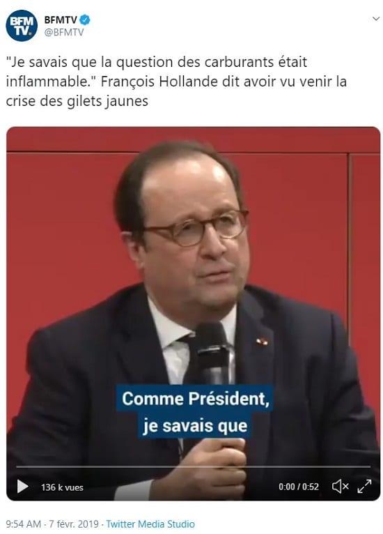 François Hollande je savais que la question des carburants était inflammable