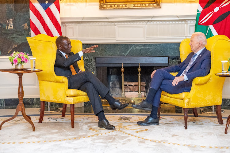 President William Ruto has discussions with President Joe Biden on arrival at Whitehouse on Wednesday, May 22, 2024.