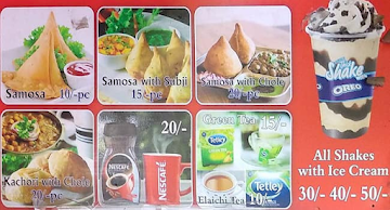 Singhal Snacks & Shakes Corner menu 