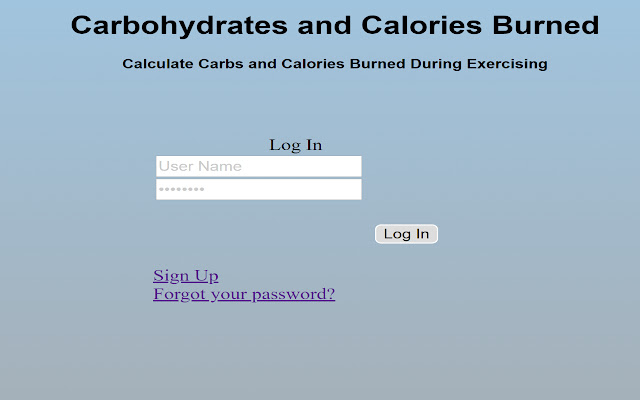 Carbohydrates and Calories Burned chrome extension