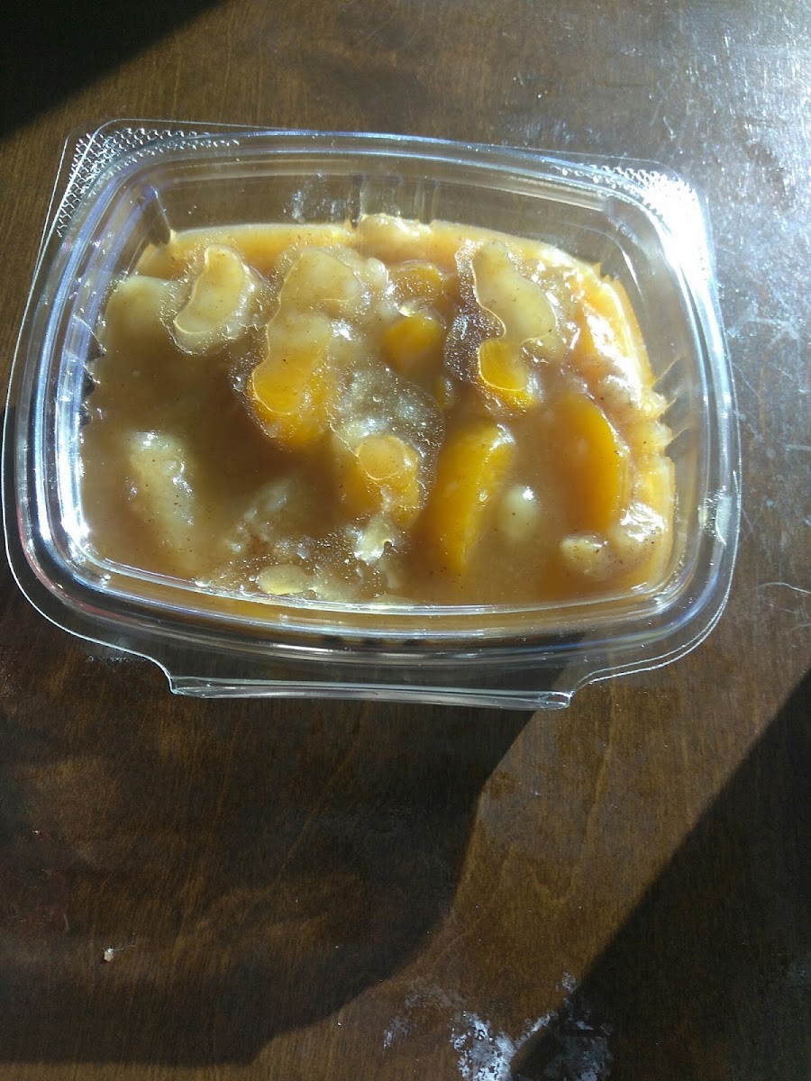 Gluten free vegan peach cobbler