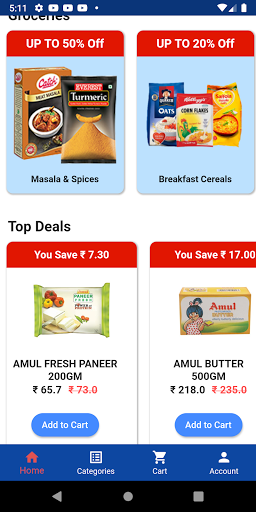 Screenshot BJK Groceries